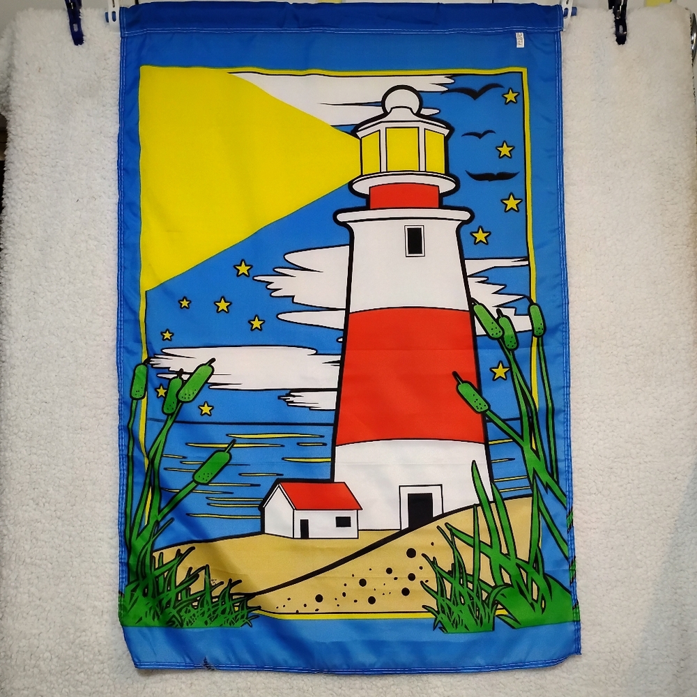 Colorful Lighthouse Garden Flag